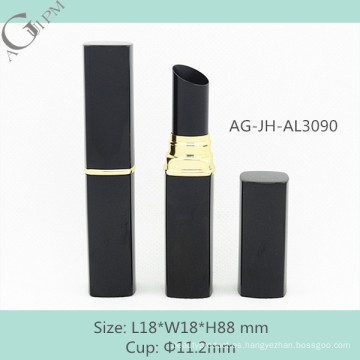 Cosmética de AGPM AG-JH-AL3090 embalaje de encargo caliente venta y caso de aluminio elegante rect negro 11,2 mm lápiz labial vacío